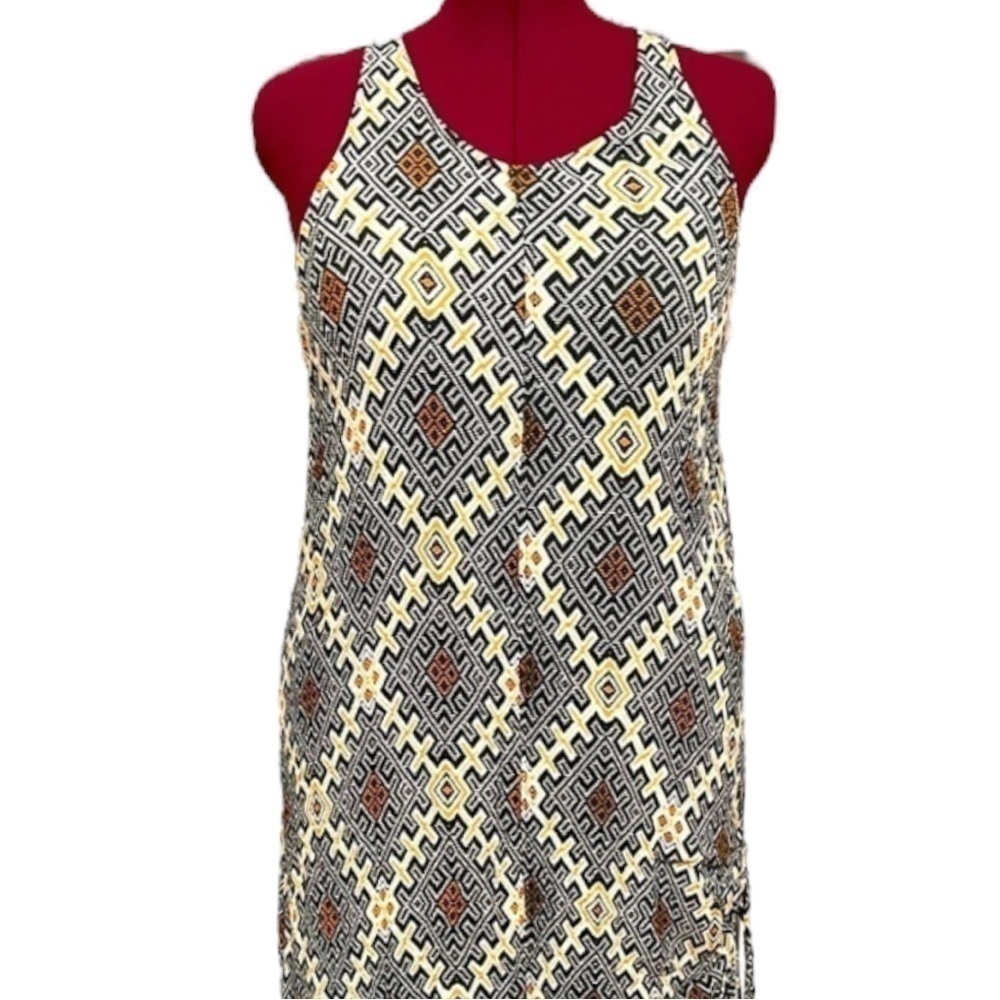 Nash Geometric Racer Back Casual Summer Dress and Swimsuit Cover-up